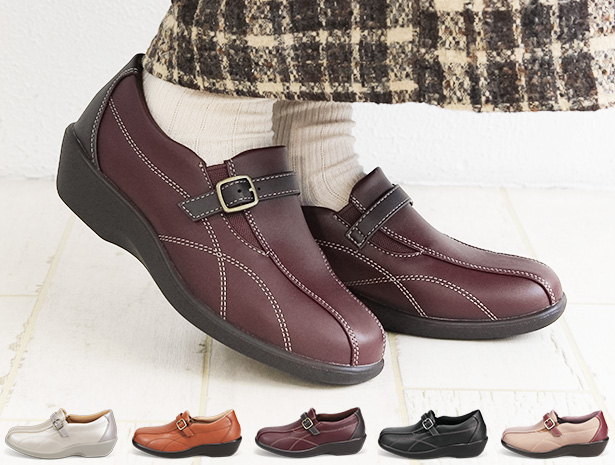 トパーズ ウォーキングシューズ レディース 通勤 幅広 スリッポン おしゃれ  靴 母の日 黒 ブラック ブラウン パールローズ 2404 TOPAZ 爆買