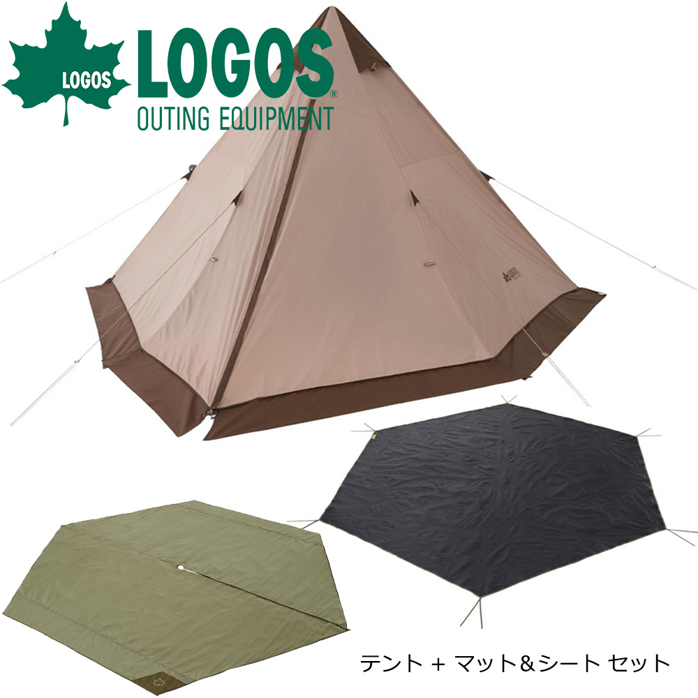 卓出 life-fellowロゴス LOGOS Tradcanvas VポールTepee400セット-BB