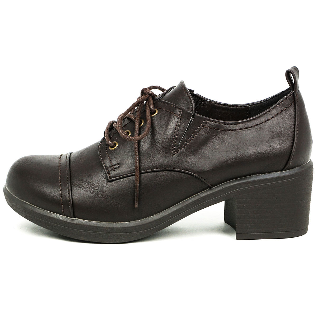 Byあしながおじさん レースアップシューズ レディース オックスフォード マニッシュ おじ靴 ストレートチップ クラシカル 太ヒール ブラック 黒 S Mart 通販 Paypayモール