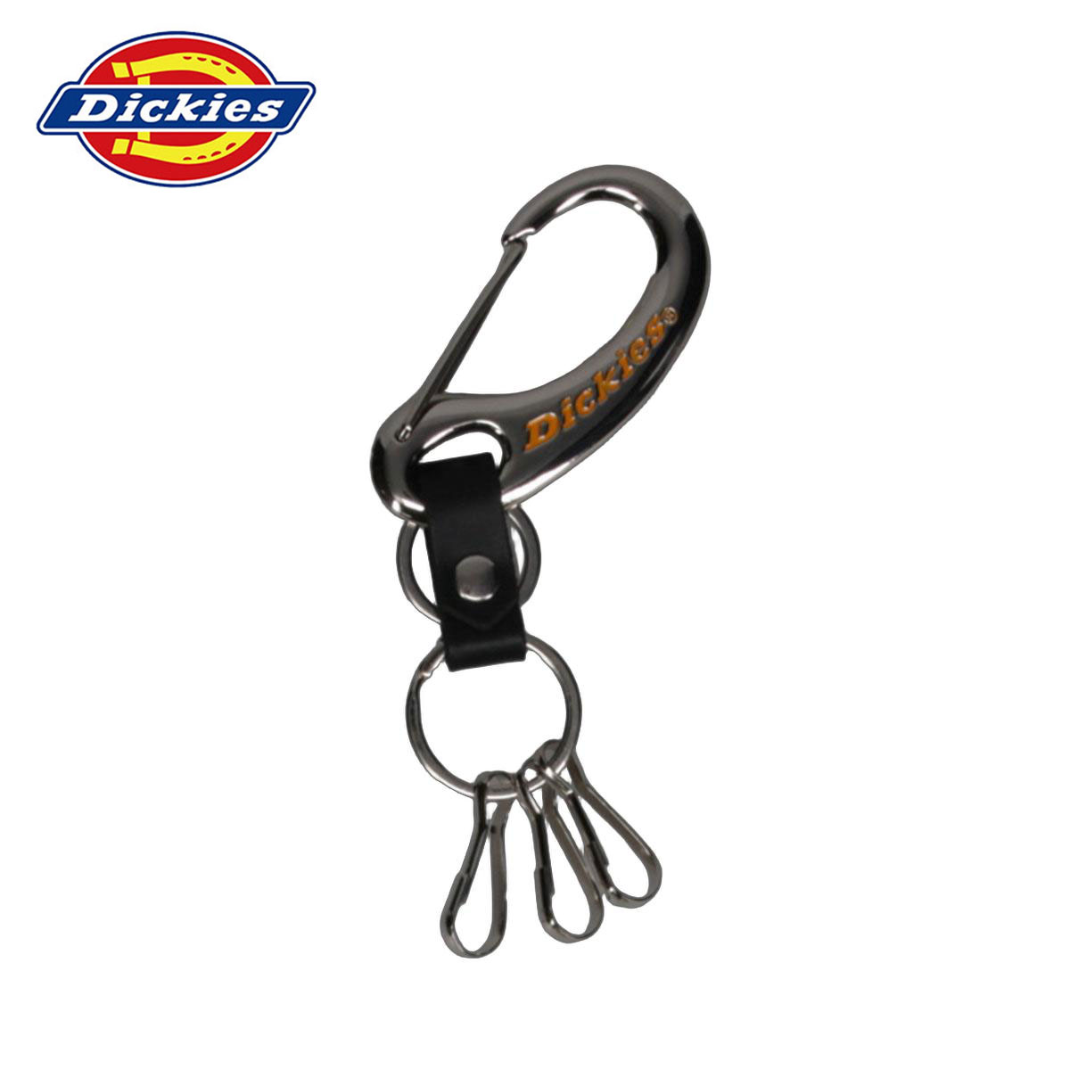 CHALLENGER ブラック カラビナ　キーホルダー Dickies（ディッキーズ） キーリング カラビナ 本革 メンズ レディース
