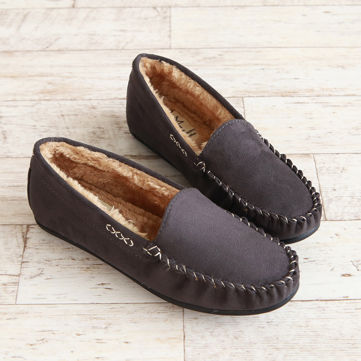 【美品】23区 ファー モカシン フラット ぺたんこ シューズ ローファー モカシン シンプル レディース カジュアル ファーモカシン