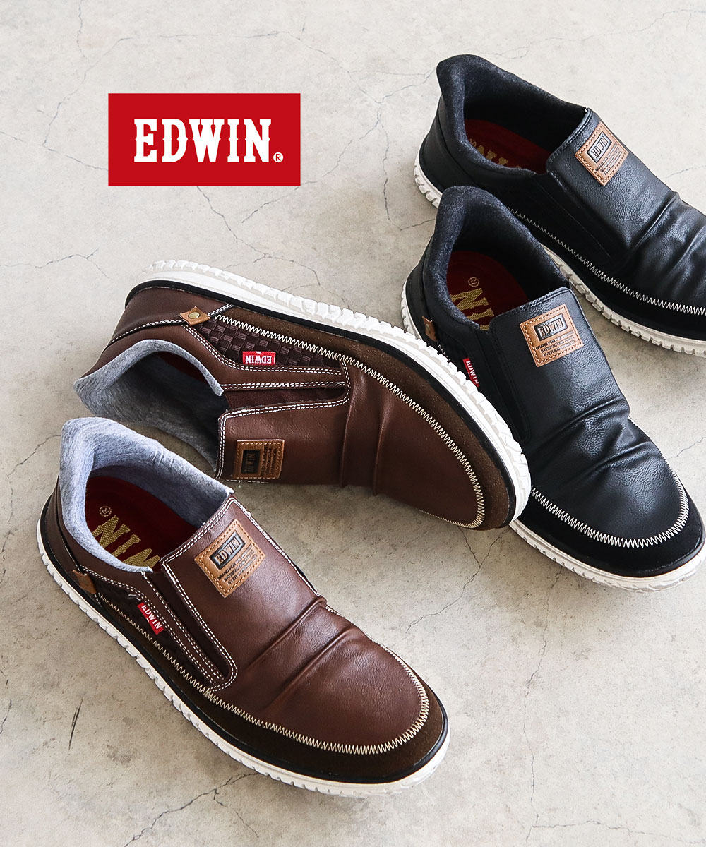 ✨良品✨XLサイズ✨レッドムーン スエード スウィングトップ 黒 EDWIN（エドウィン） スタンディングイン スリッポン スニーカー
