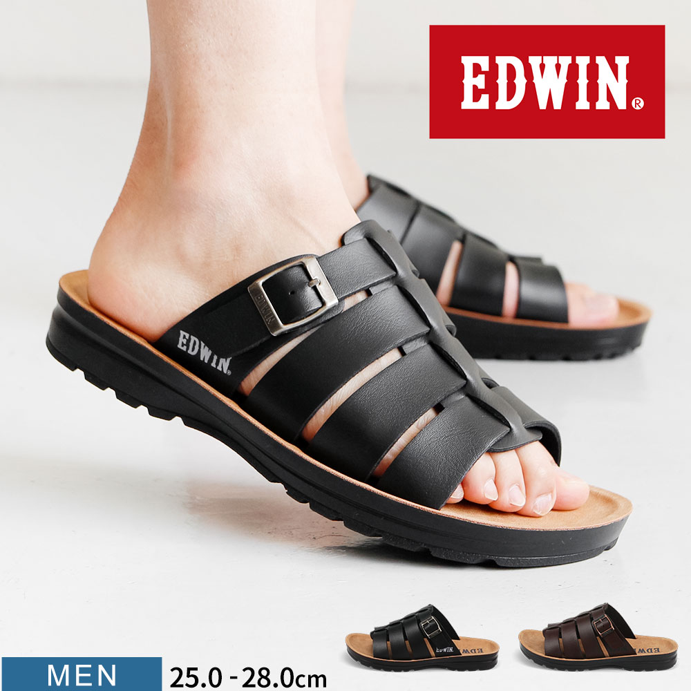 EDWIN サンダル スライド メンズ コンフォート シンプル