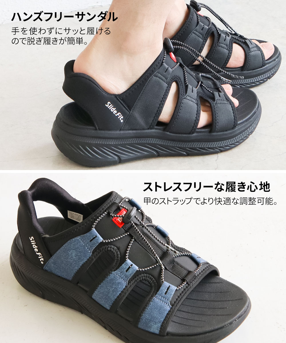 EDWIN（エドウィン） サンダル メンズ 黒 スポーツサンダル スポサン