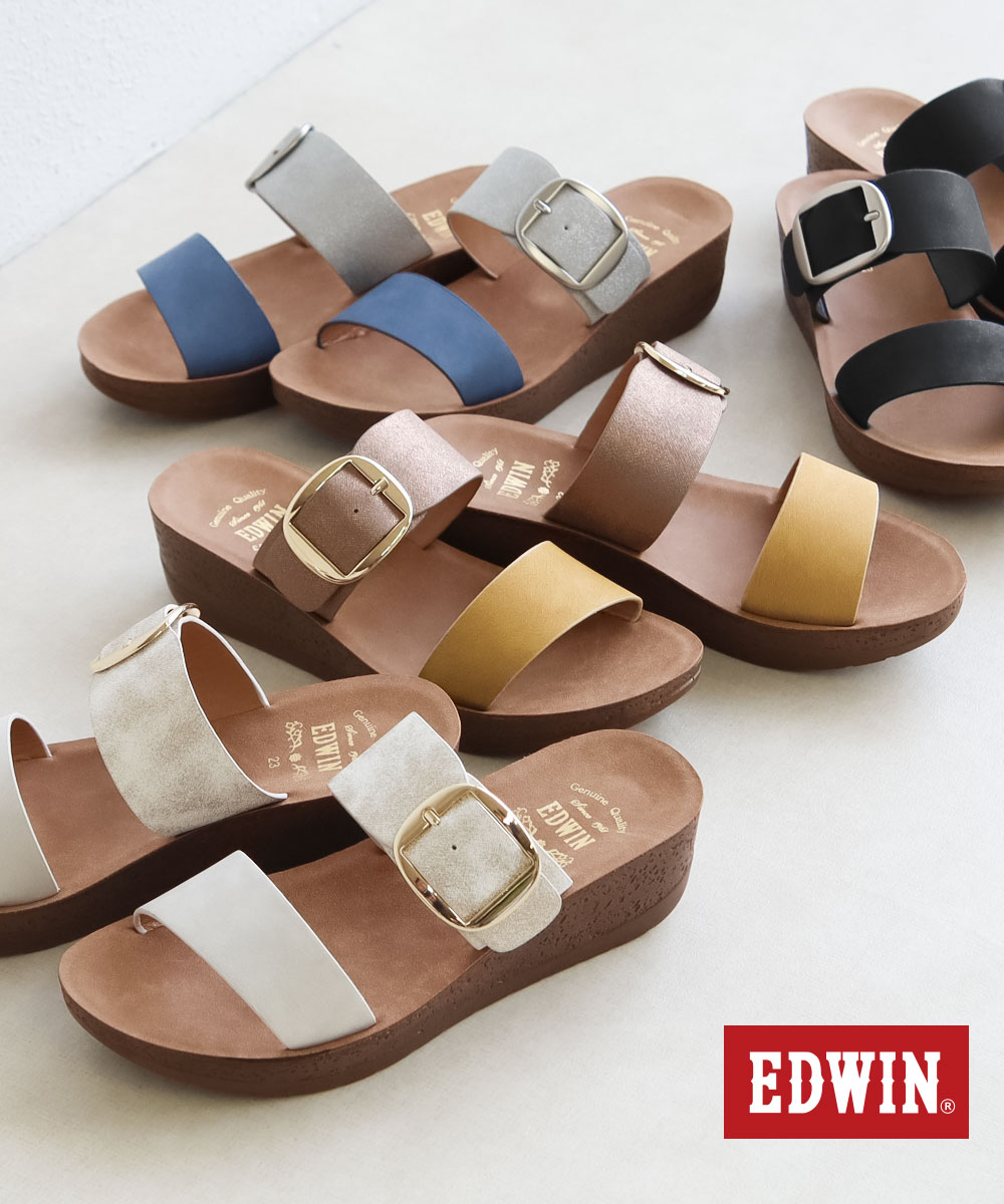 サンダース☆ファーストエディション EDWIN（エドウィン） サンダル レディース コンフォート フットベッド