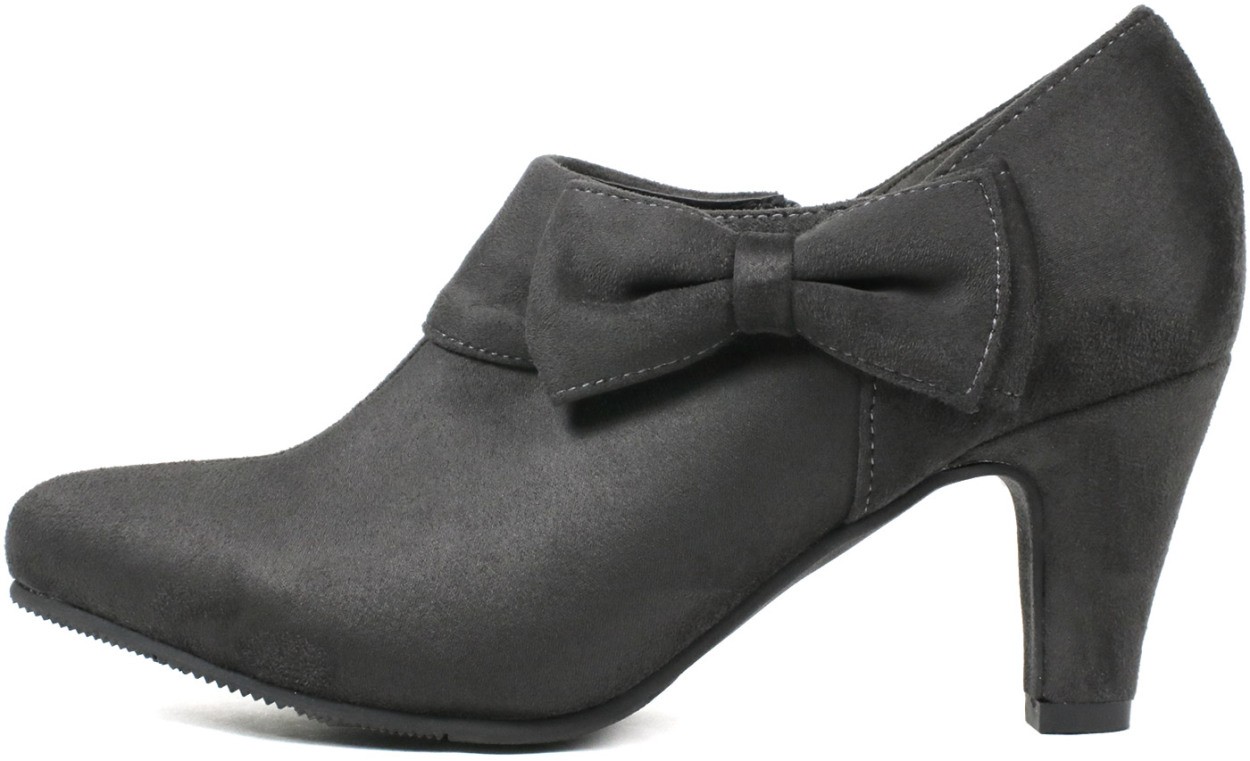 ブーティ レディース ショートブーツ スェード調 ポインテッドトゥ 可愛い リボン サイドジップ 黒 灰 ブラック グレー 秋冬 コーデ アンクルブーツ 60 S Mart 通販 Paypayモール