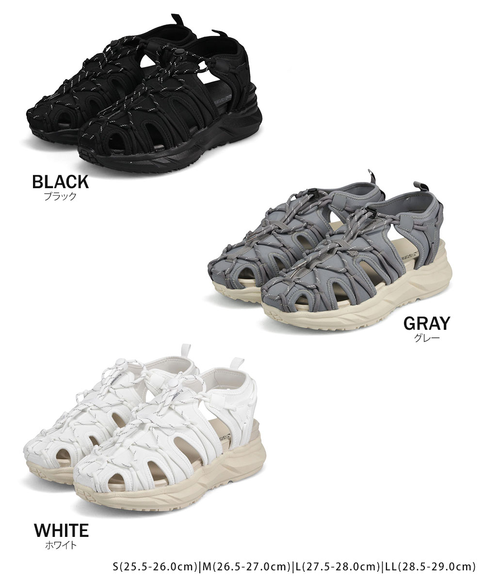 サンダル スニーカー ホワイト/ブラック　26.5 GERRY（ジェリー） スポーツ サンダル 厚底 メンズ ストラップ 夏用