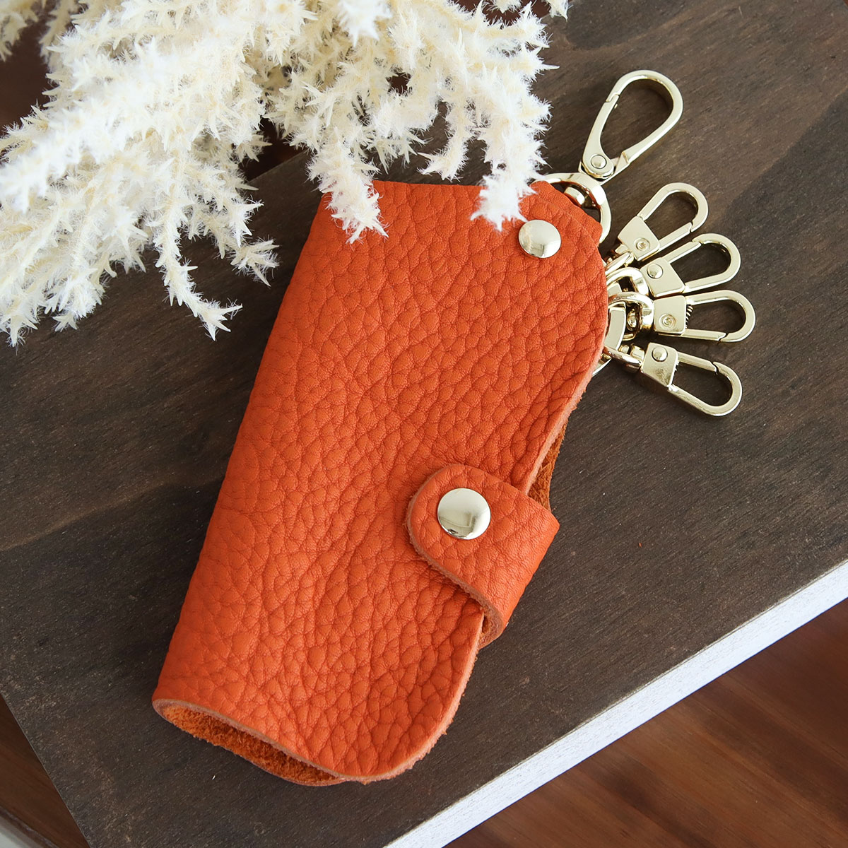 キーケース 本革 シュリンクレザー 牛革 鍵 カギ 車 キーチャーム