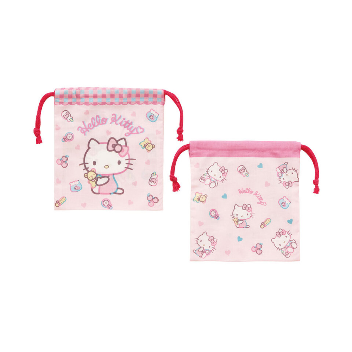 スケーター マチ付き 巾着 2枚組 小物入れ きんちゃく袋 かわいい
