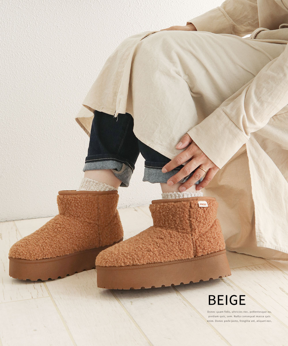 moz（モズ） ムートン ブーツ レディース かわいい 厚底 歩きやすい