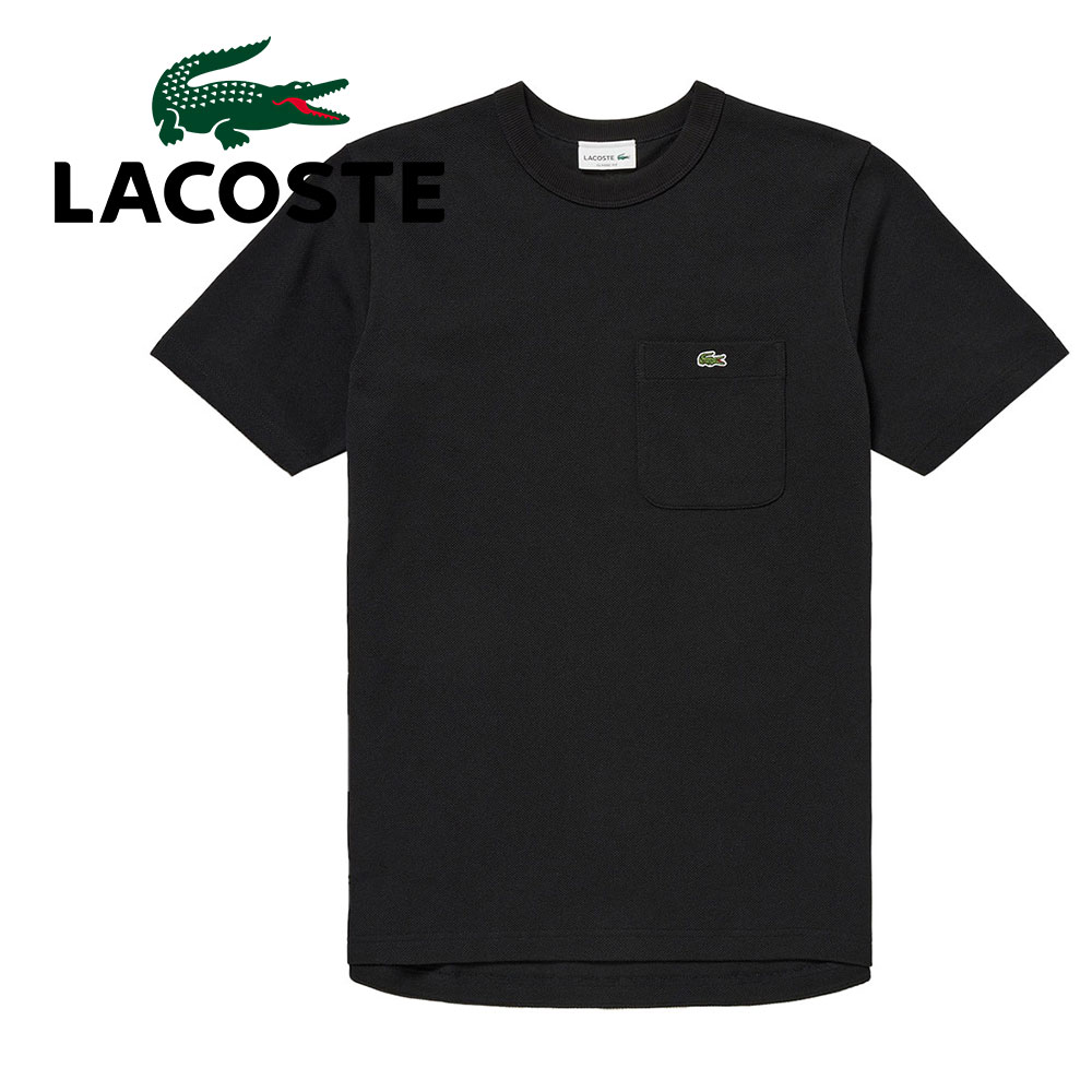 LACOSTE（ラコステ） Tシャツ メンズ 白 黒 半袖 クルーネック 胸