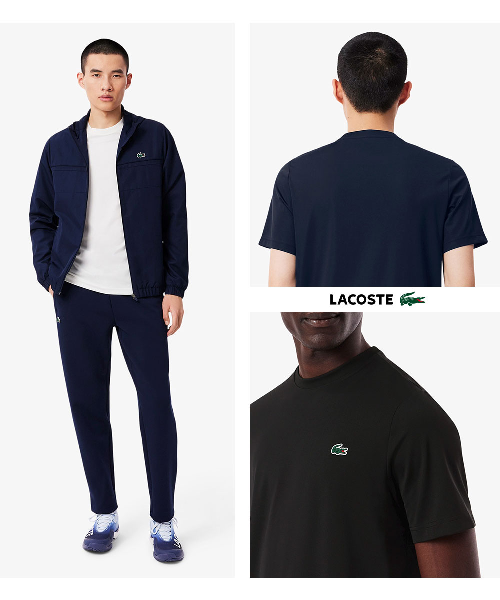 Lacoste★半袖 クルーネック ロゴ トップス ドライ 速乾 Tシャツ LACOSTE ラコステ Tシャツ メンズ 半袖 クルーネック ロゴ
