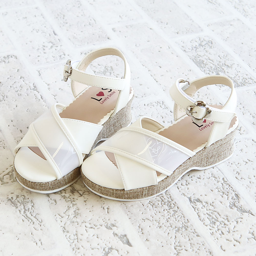 サンダル キッズ 女の子 子供靴 厚底 ウェッジソール ストラップ