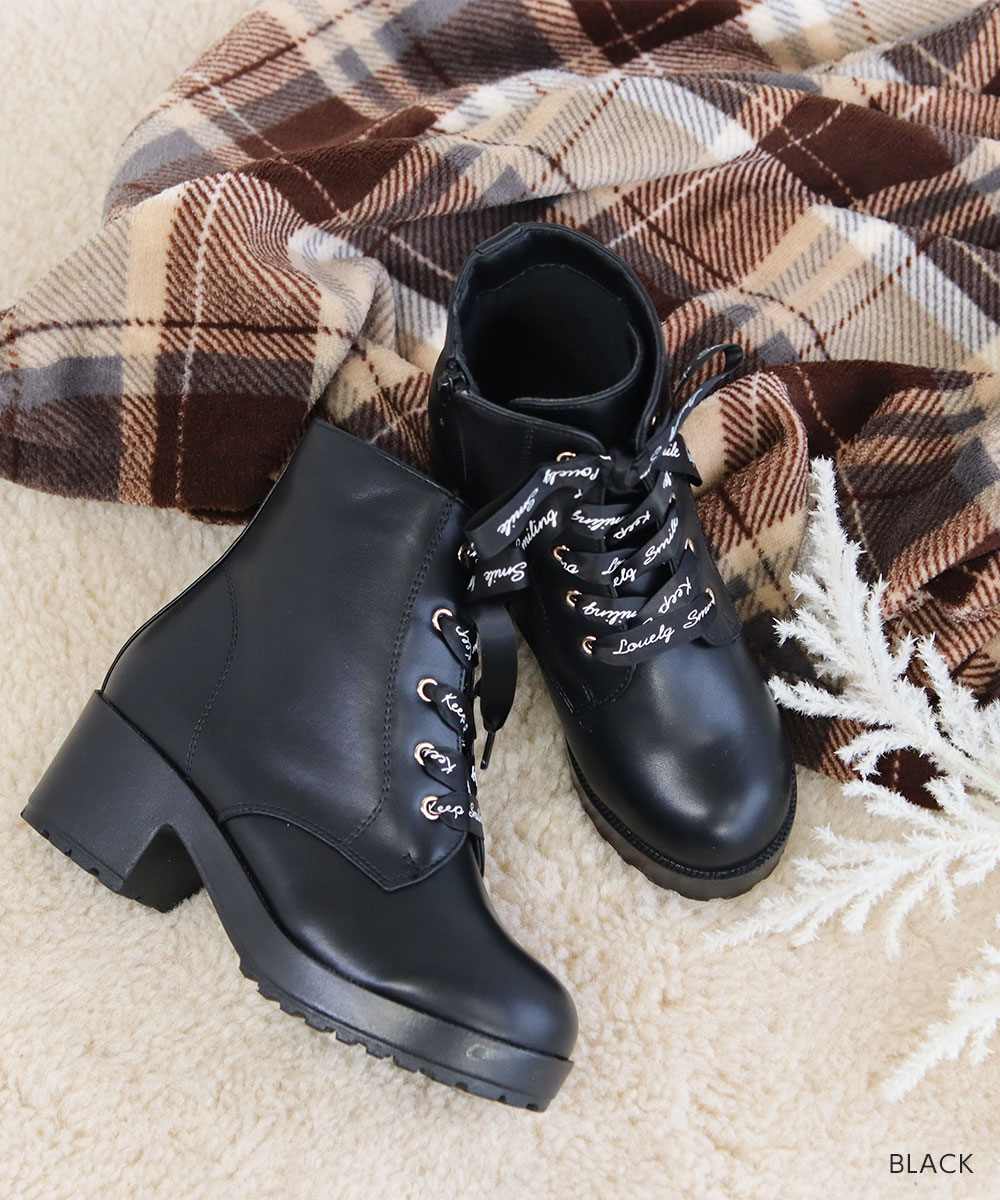 ショートブーツ キッズ 女の子 レースアップ 編み上げ ジュニア 子供靴