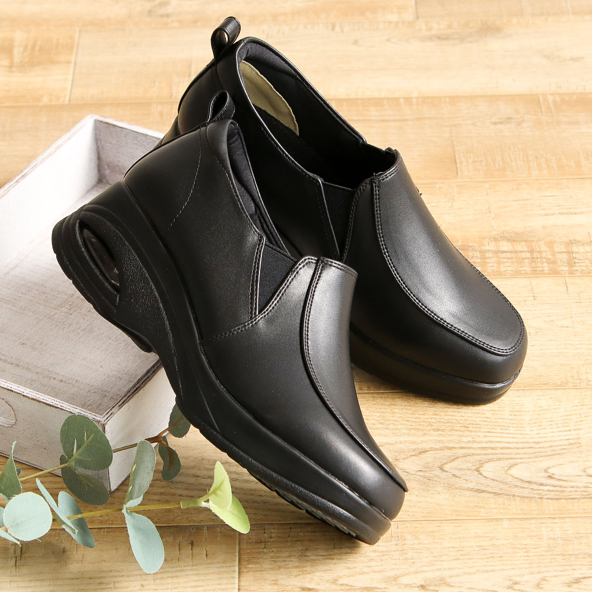 コンフォートシューズ レディース おしゃれ 3e 厚底 ウェッジ エアー