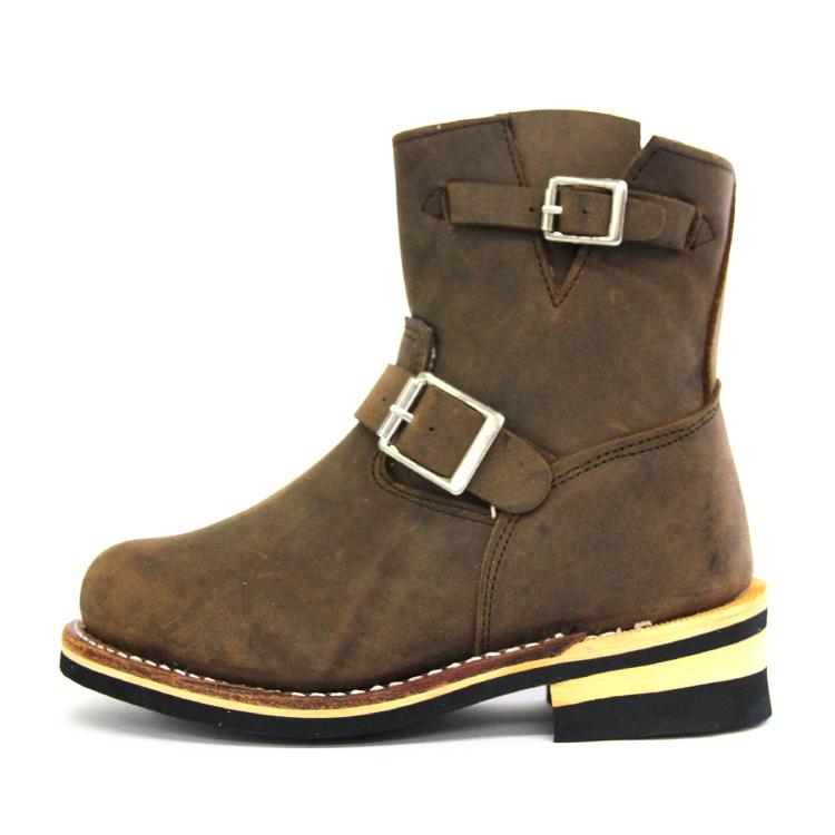 本革 ショートブーツ ユニセックス スチールトゥ エンジニア