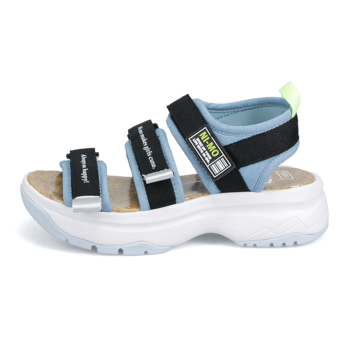 経典ブランド スポーツサンダル キッズ 女の子 サンダル 厚底 脱げにくい ジュニア 小学生 子供靴 夏 女子 ムーンスター ニーモ 黒 ブラック パープル 紫 カラフル J061 Aynaelda Com