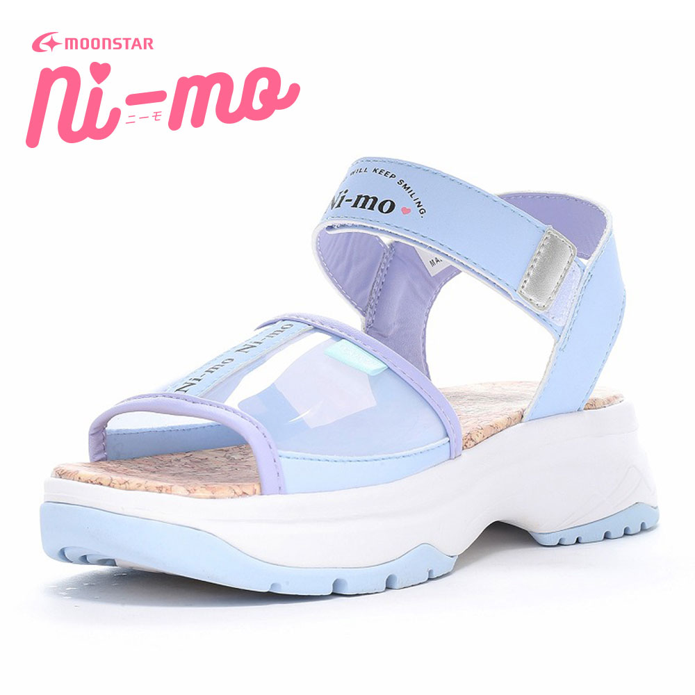 みぃちゃん　ウルトラNEO シルバー　←側 Ni-mo ムーンスター ニーモ キッズ サンダル ストラップ 脱げ
