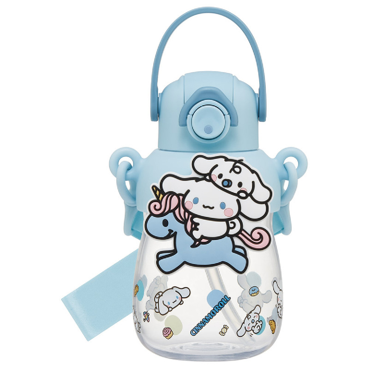 スケーター 水筒 キッズ ワンプッシュ クリアボトル マスコット