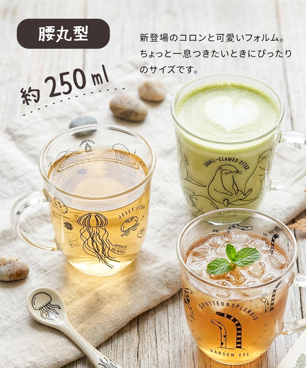 日本製 耐熱ガラス マグカップ 250ml 電子レンジ対応 グラスマグ