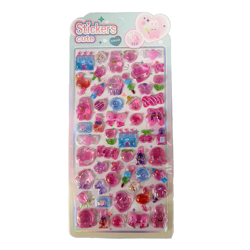 ぷっくりシール クリスタル つやつや キラキラ 立体 3D セット デコ