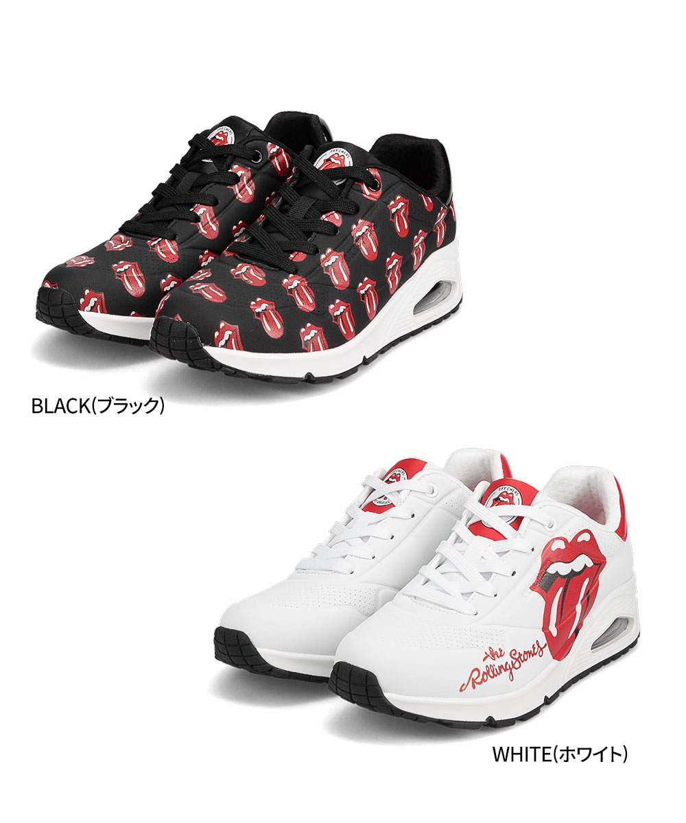 スケッチャーズ ローリングストーンズ レディース ブラック ホワイト スニーカー コラボ 黒 SKECHERS 177964 177965｜s-martceleble｜08