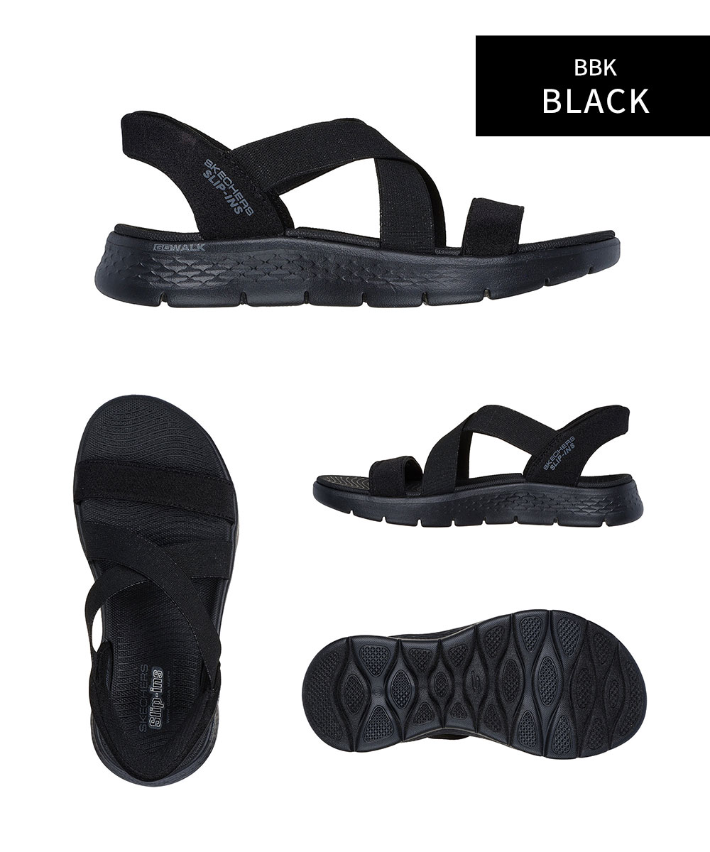 スケッチャーズ　スリップインズ　サンダル　141489 BBK SKECHERS 手を使わずにスッと履ける スケッチャーズ サンダル