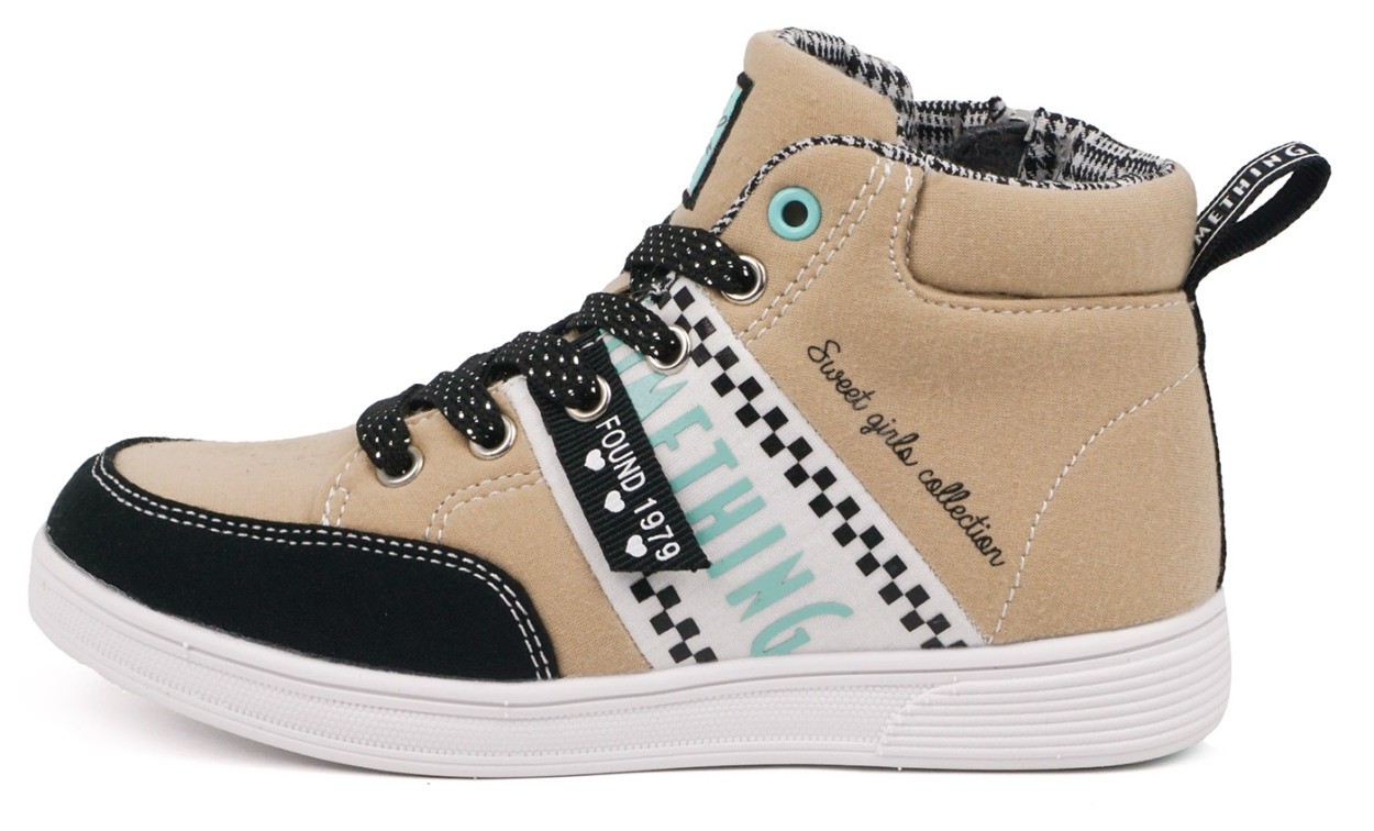 スニーカー キッズ 女の子 ハイカットスニーカー 子供靴 サイドファスナー ジュニア シューズ 痛くない 軽い 通学 かわいい ブラック 黒 ベージュ 3131 Som 3131 S Mart 通販 Yahoo ショッピング