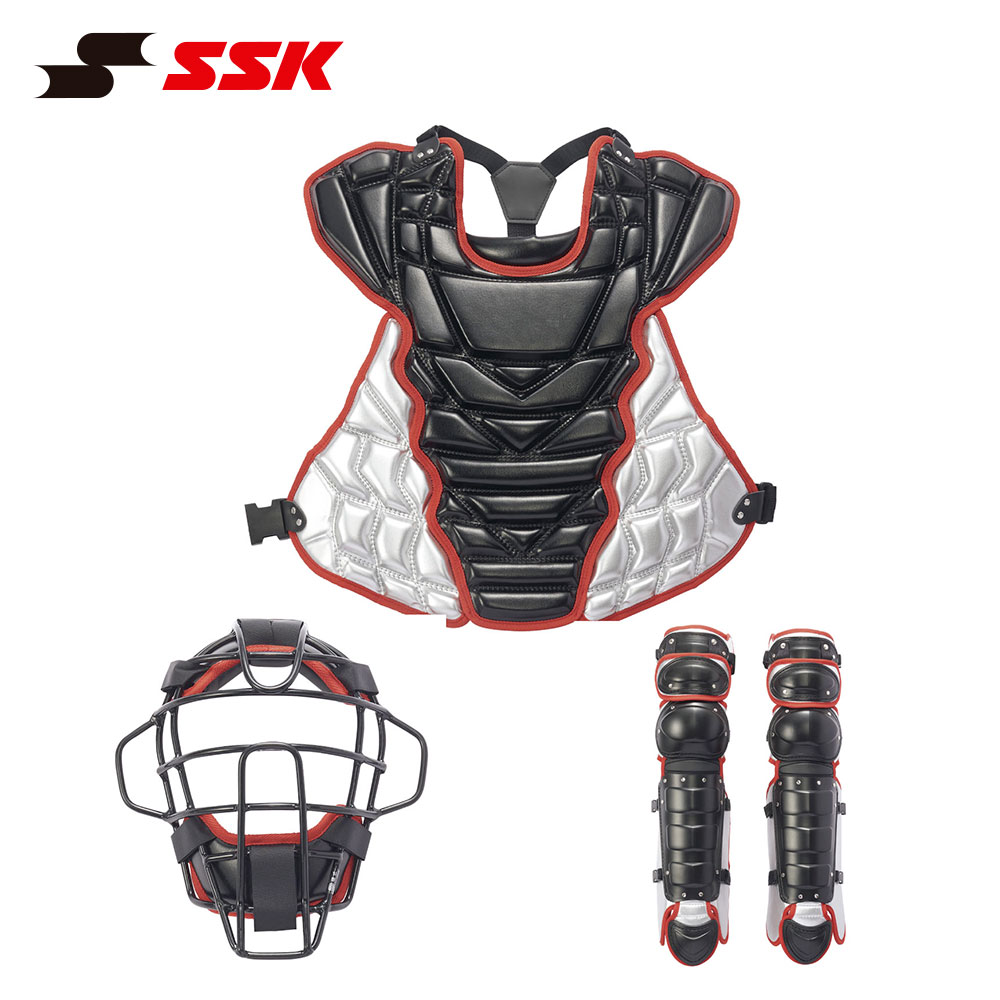 SSK キャッチャー用プロテクター 黒/赤 エスエスケイ（SSK） 野球 キャッチャー防具 大人用 キャッチャー