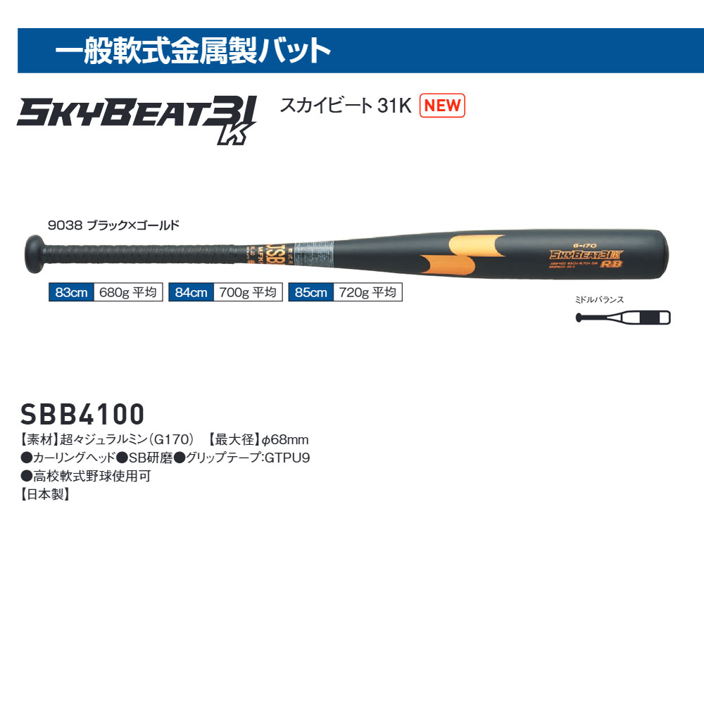 エスエスケイ（SSK） 野球 バット 野球バット 大人用 軟式 一般 ミドル