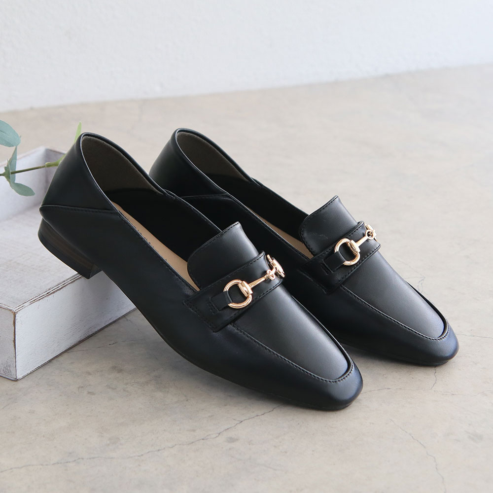 ビットローファー レディース かかとが踏める ローヒール 婦人靴