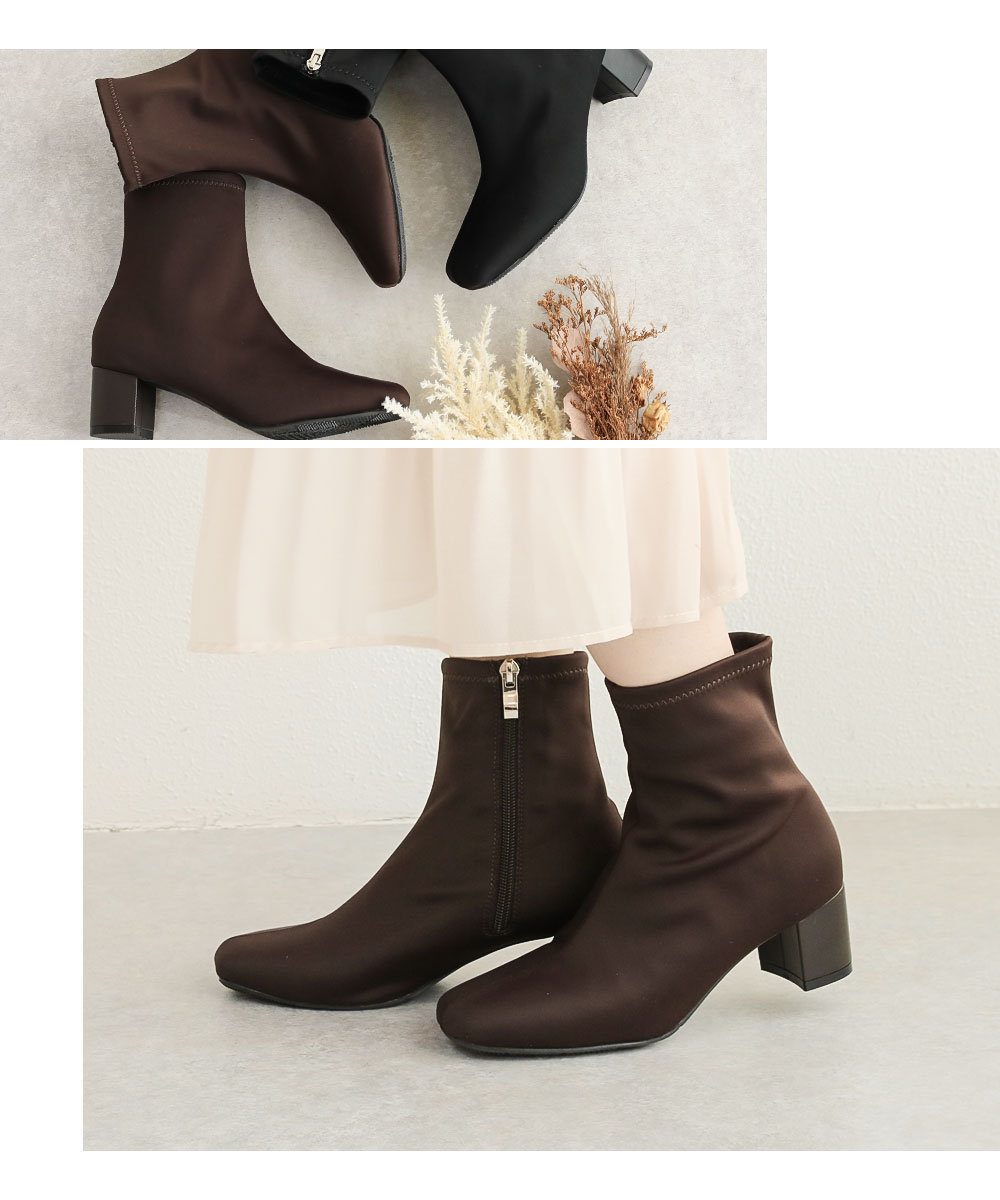 ブーツ レディース 歩きやすい 撥水 ストレッチ 韓国風 チャンキー