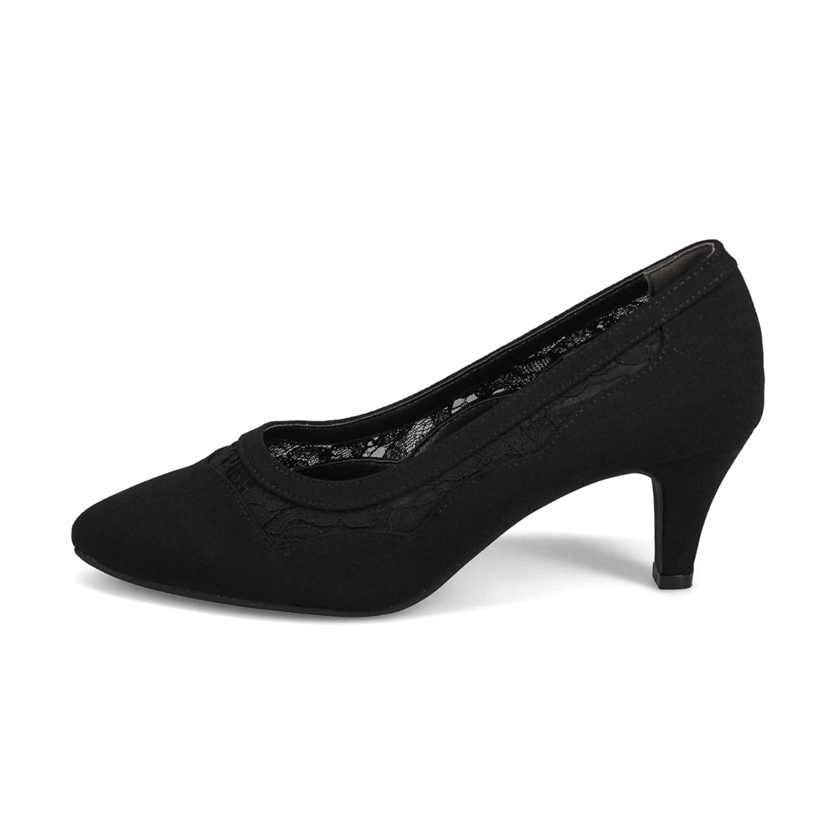 パンプス ポインテッドトゥ ハイヒール 6.5cmヒール シースルー