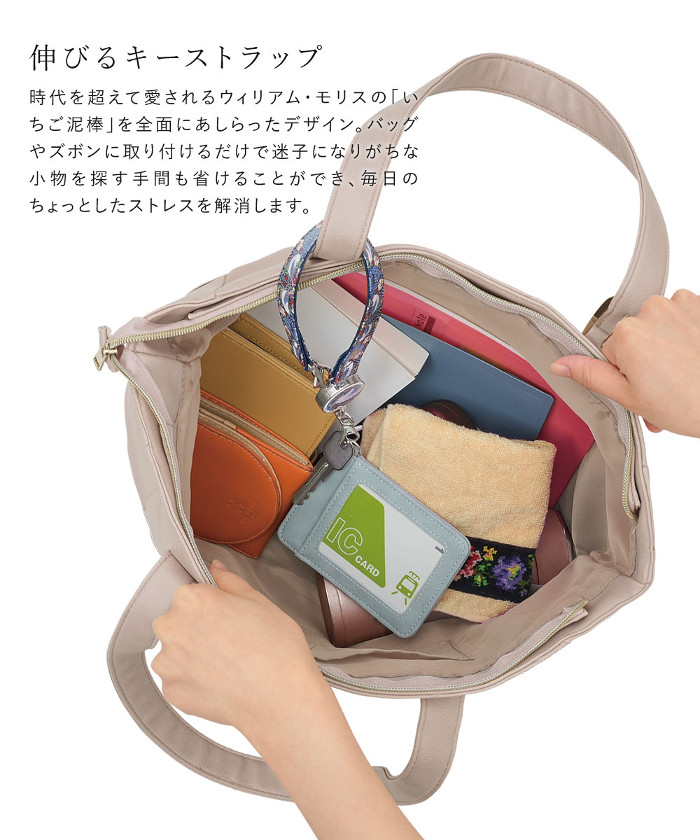 ウィリアムモリス いちご泥棒 キーホルダー リール ストラップ