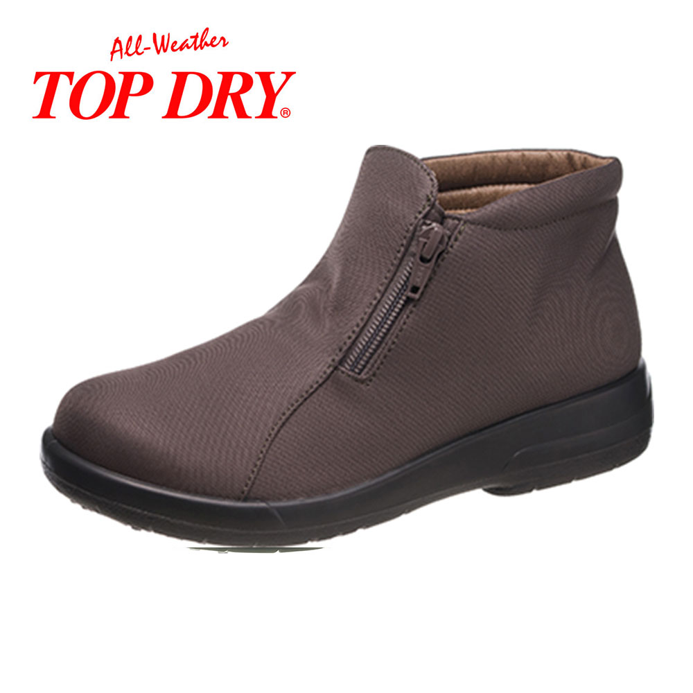 TOP DRY レインシューズ レディース ショートブーツ 防水 防滑 撥水 3E