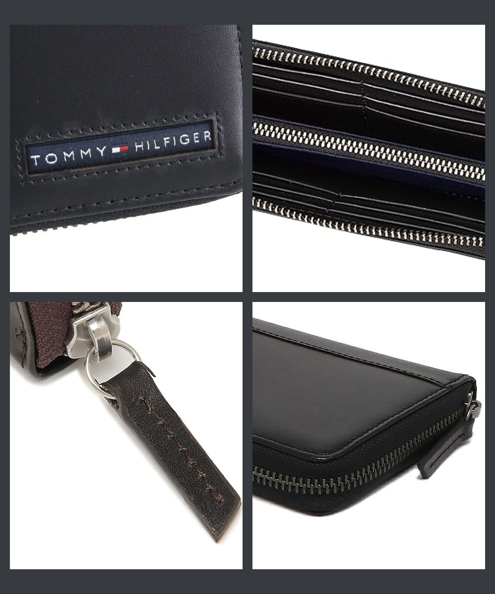 TOMMY HILFIGER トミーヒルフィガー メンズ ラウンドジップ 本革