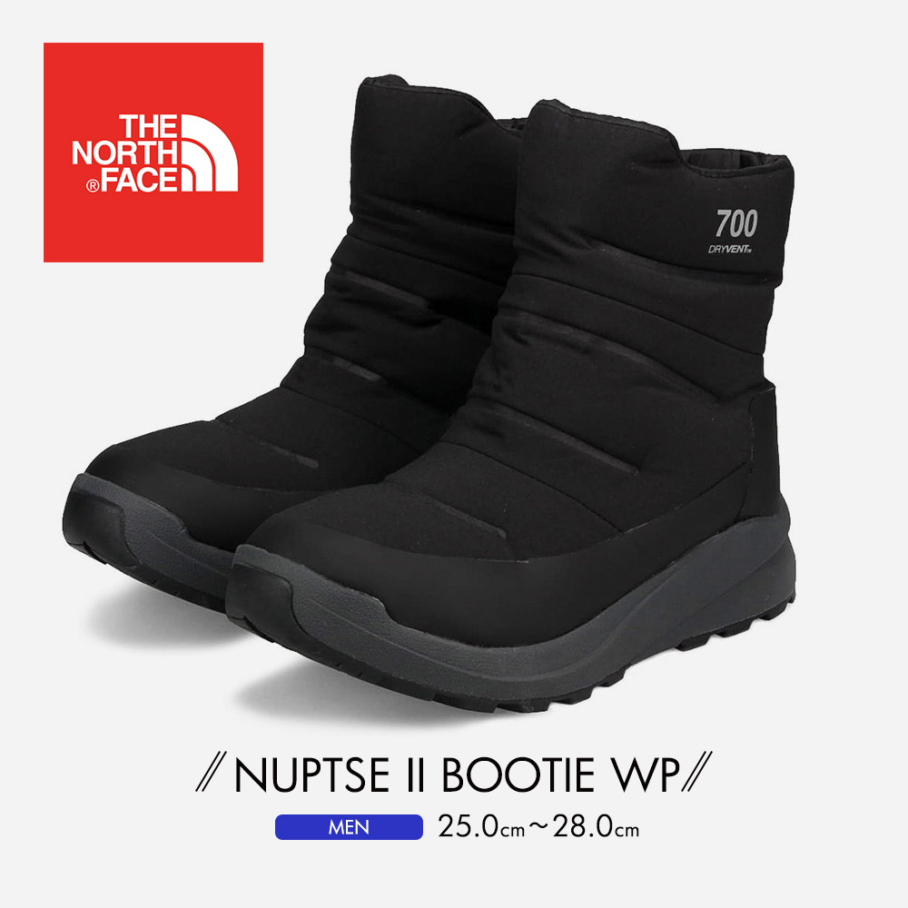 ノースフェイス ブーツ メンズ 暖かい 冬 黒 ブラック THE NORTH FACE M NUPTSE II BOOTIE WP NF0A5G2K