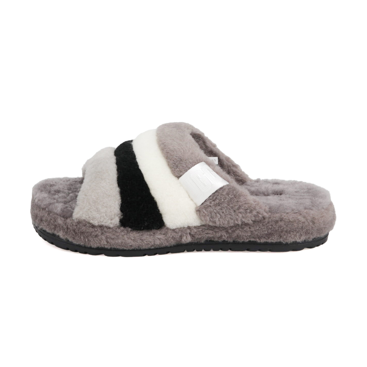 アグ サンダル メンズ フラッフ ユー ストライプス 暖かい 秋冬 ウール ugg FLUFF YOU STRIPES 黒 ブラック グレー 1123772