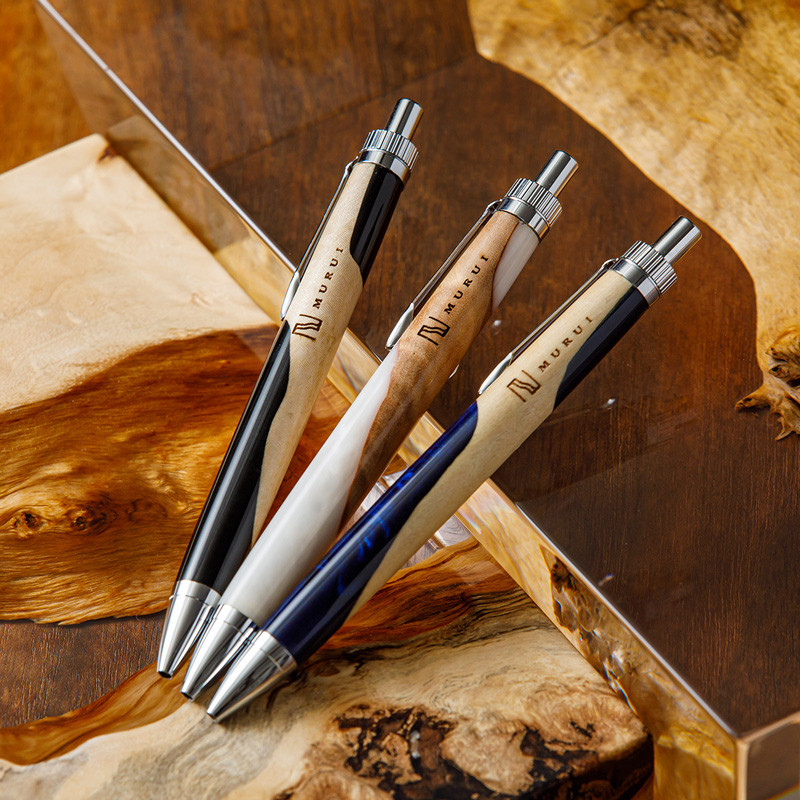 ウッドレジンペン 栃×Black G2規格 木軸ペン ボールペン 文房具 筆記具