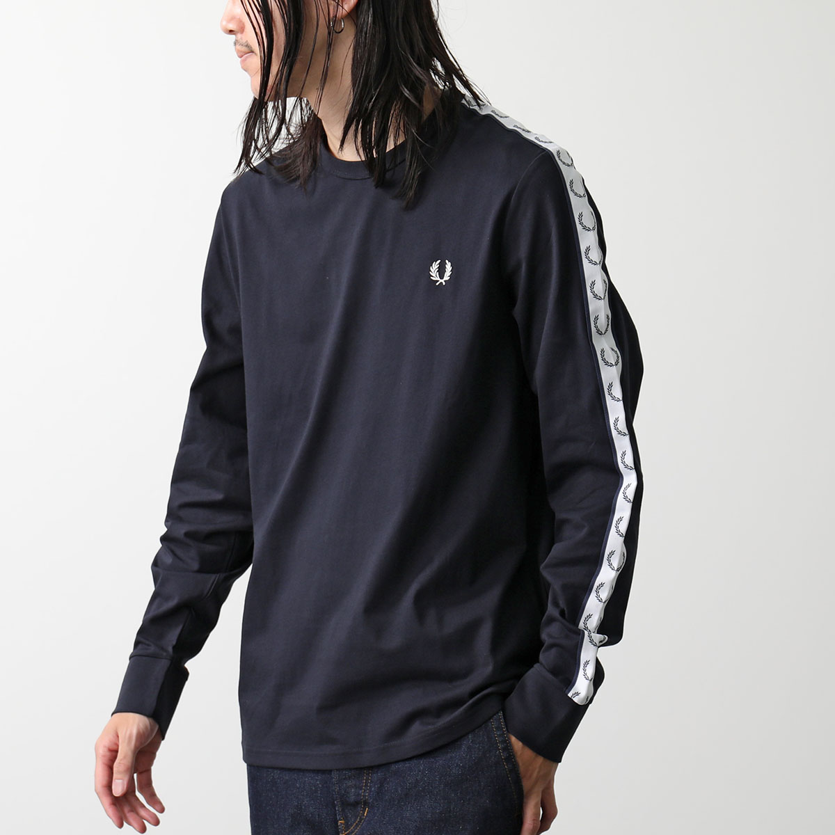 FRED PERRY フレッドペリー Tシャツ Taped Long Sleeve T-Shirt ...
