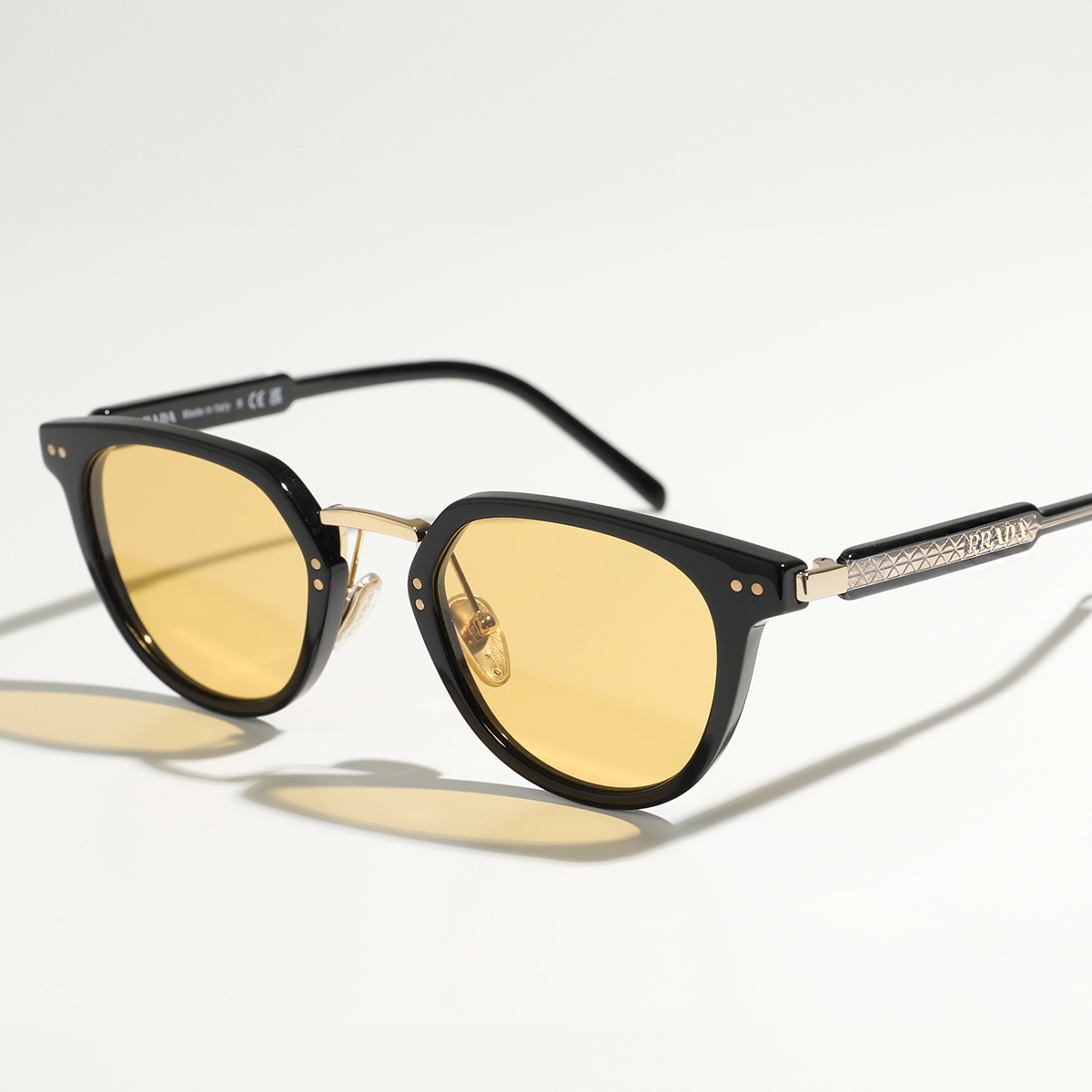 PRADA プラダ サングラス SPR17Y EAAV メンズ レディース ボストン型 メガネ 眼鏡 ロゴ アイウェア FE07M/LENSES-OCRA-CRI｜s-musee｜02