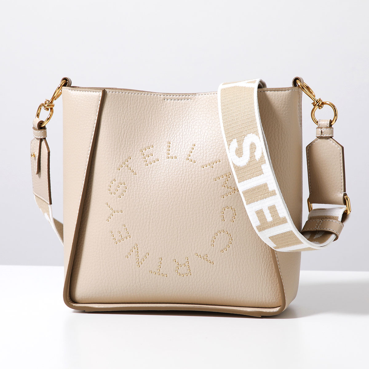 STELLA McCARTNEY ステラマッカートニー ショルダーバッグ 700073 WP0234 レディース エコレザー スタッズ ロゴ  鞄 9200/CREAM｜s-musee｜02