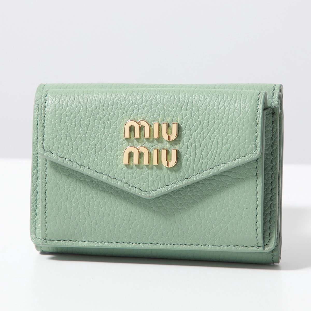 MIUMIU 三つ折り財布 5MH021 2DT7 レディース レザー メタルロゴ ミニ財布 豆財布...