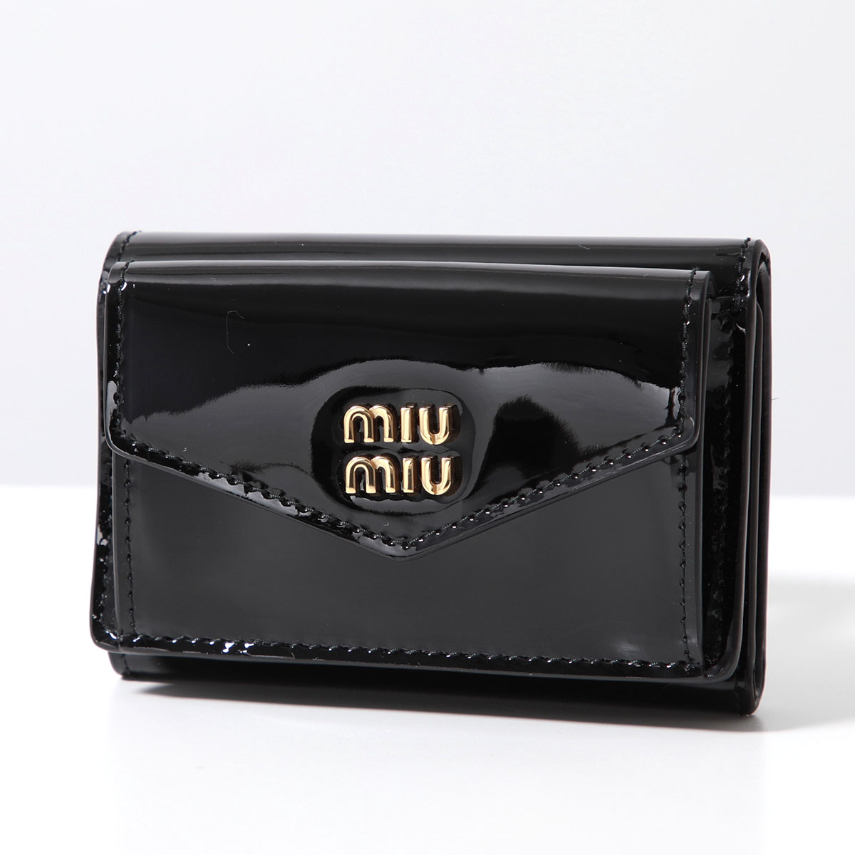 MIUMIU 三つ折り財布 5MH021 069 レディース レザー メタルロゴ ミニ財布 F0P5...