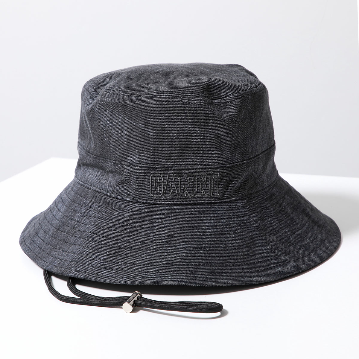 GANNI ガニー バケットハット FISHERMAN BUCKET HAT DENIM A5753 A5754 レディース ロゴ刺繍 デニム 帽子  カラー2色