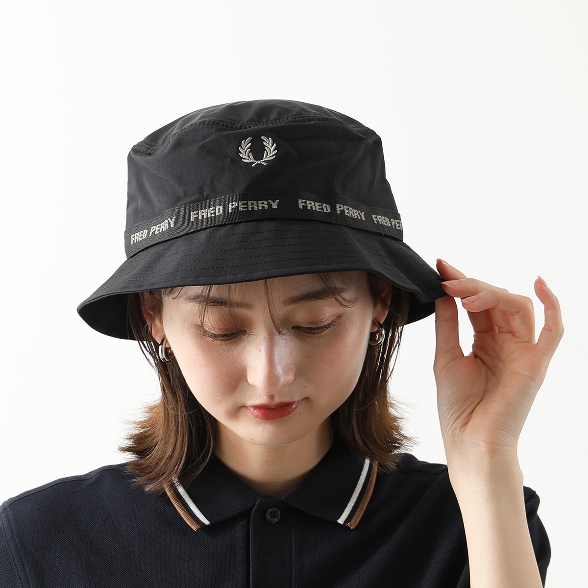 FRED PERRY フレッドペリー バケットハット BRANDED TAPED BUCKET HA...