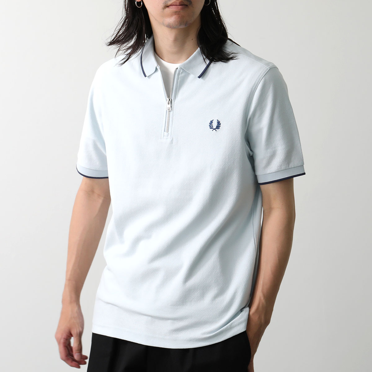 FRED PERRY フレッドペリー ポロシャツ Crepe Pique Zip Neck Polo...