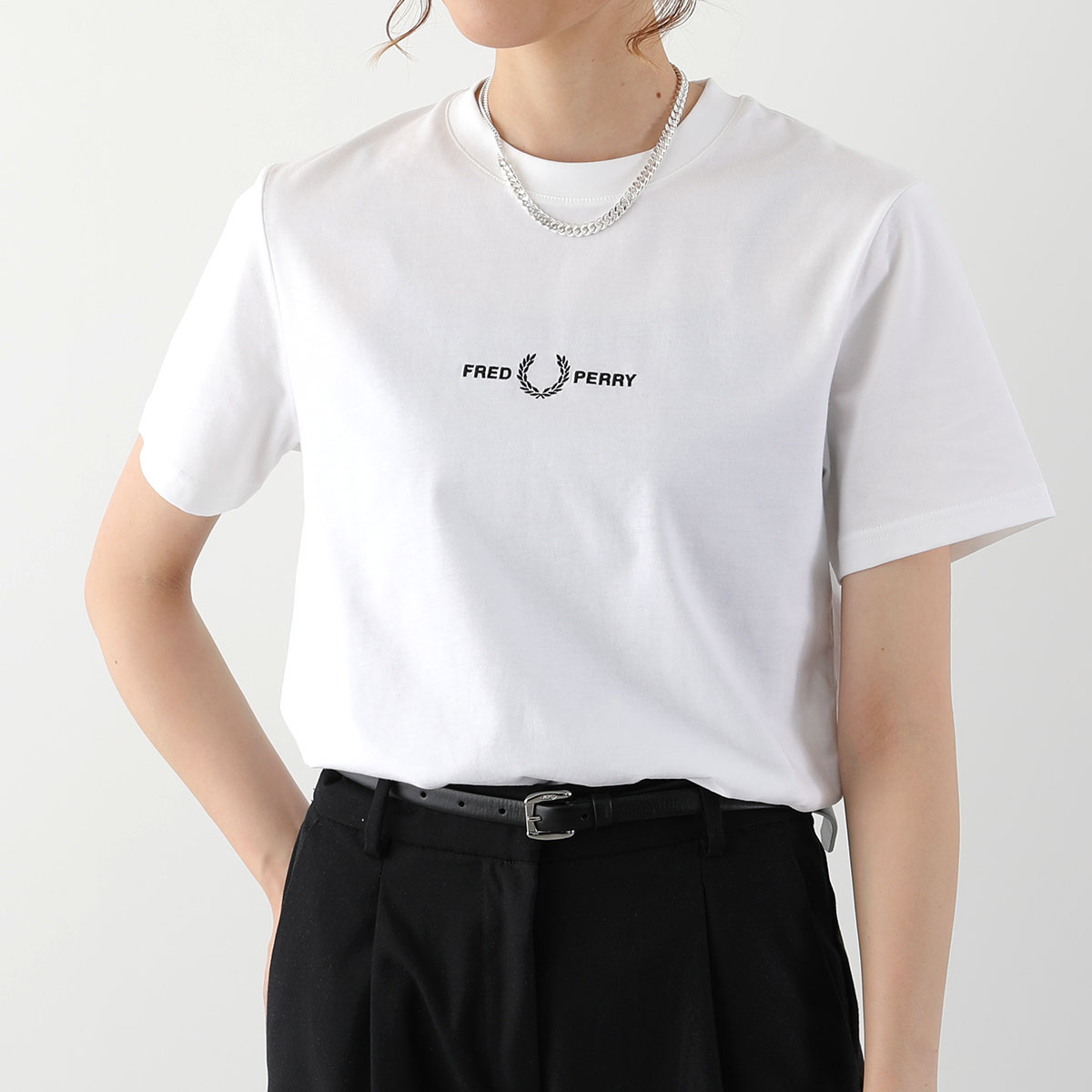 FRED PERRY Tシャツ EMBROIDERED T-SHIRT M4580 レディース ロゴ...