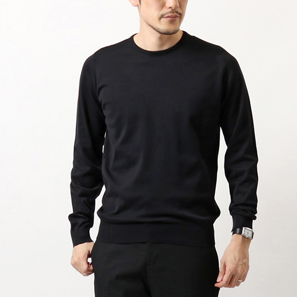 JOHN SMEDLEY ジョンスメドレー ニット セーター HATFIELD ハットフィールド STANDARD FIT メンズ クルーネック 長袖  シーアイランドコットン カラー9色