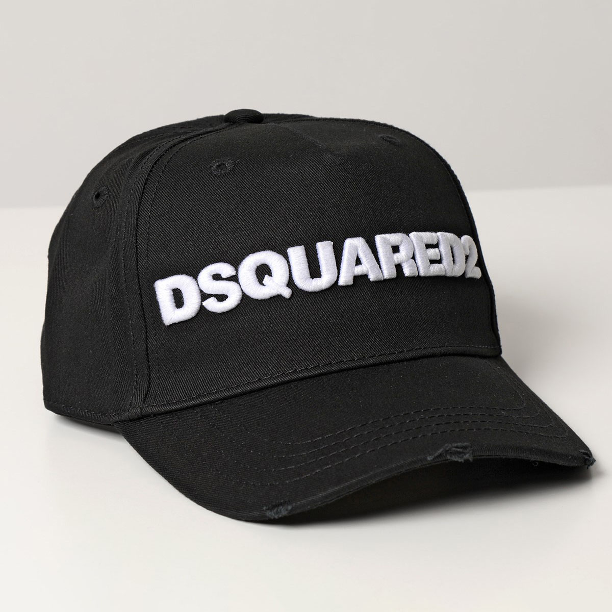 DSQUARED2 ディースクエアード ベースボールキャップ BCM0028 05C00001 メンズ 立体ロゴ刺繍 コットン ダメージ加工 帽子 カラー2色｜s-musee｜02
